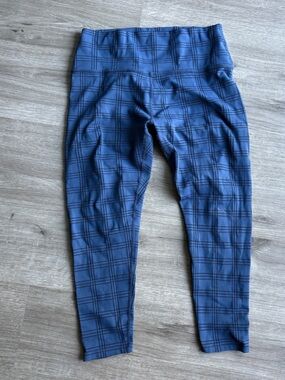 Beyond Yoga High-Waisted Jacquard Midi Leggings Navy Blue Large